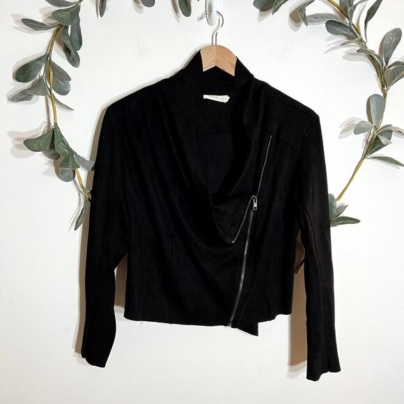 Black Drapey Moto Jacket LAST CALL - Picture 1 of 4